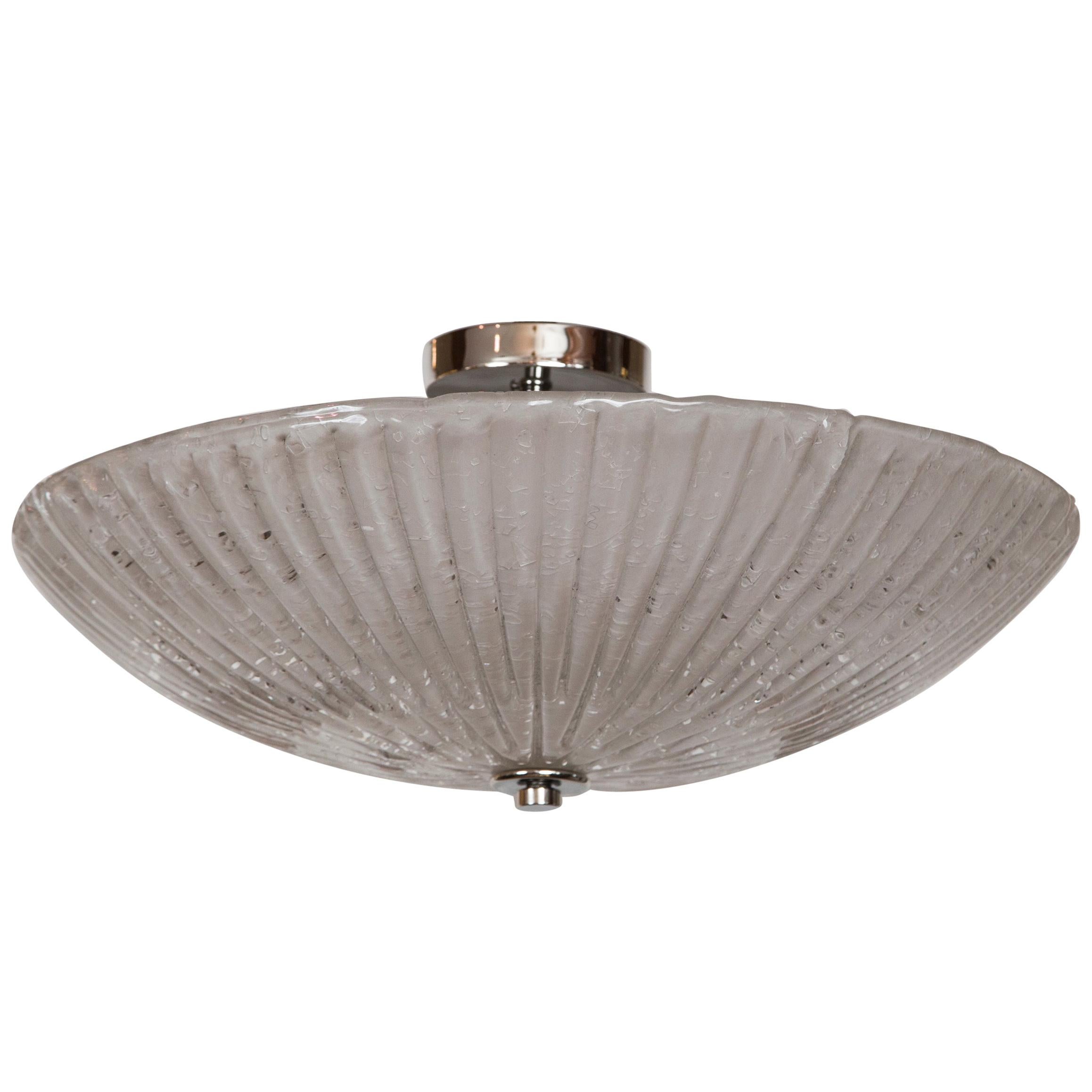 Jagged Drum Blown Ceiling Fixture, Contemporary, UL Certified For Sale