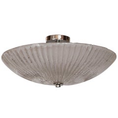 Murano Blown Icy Opaque Ceiling Fixture, Contemporary