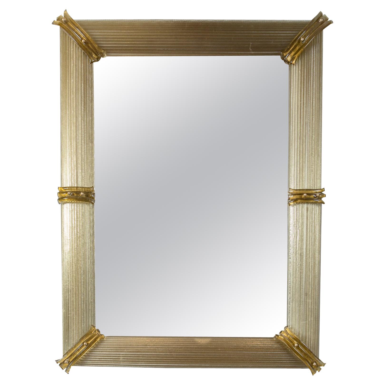 Lovely custom artisan blown taupe glass framed mirror, frame comprised of long blown twisting straw rods
Weight approx 60 lbs, (crate to ship provided )
Date: Contemporary
Origin: Murano, Italy
Condition: Excellent
Dimensions: 38 1/2” long x 58”