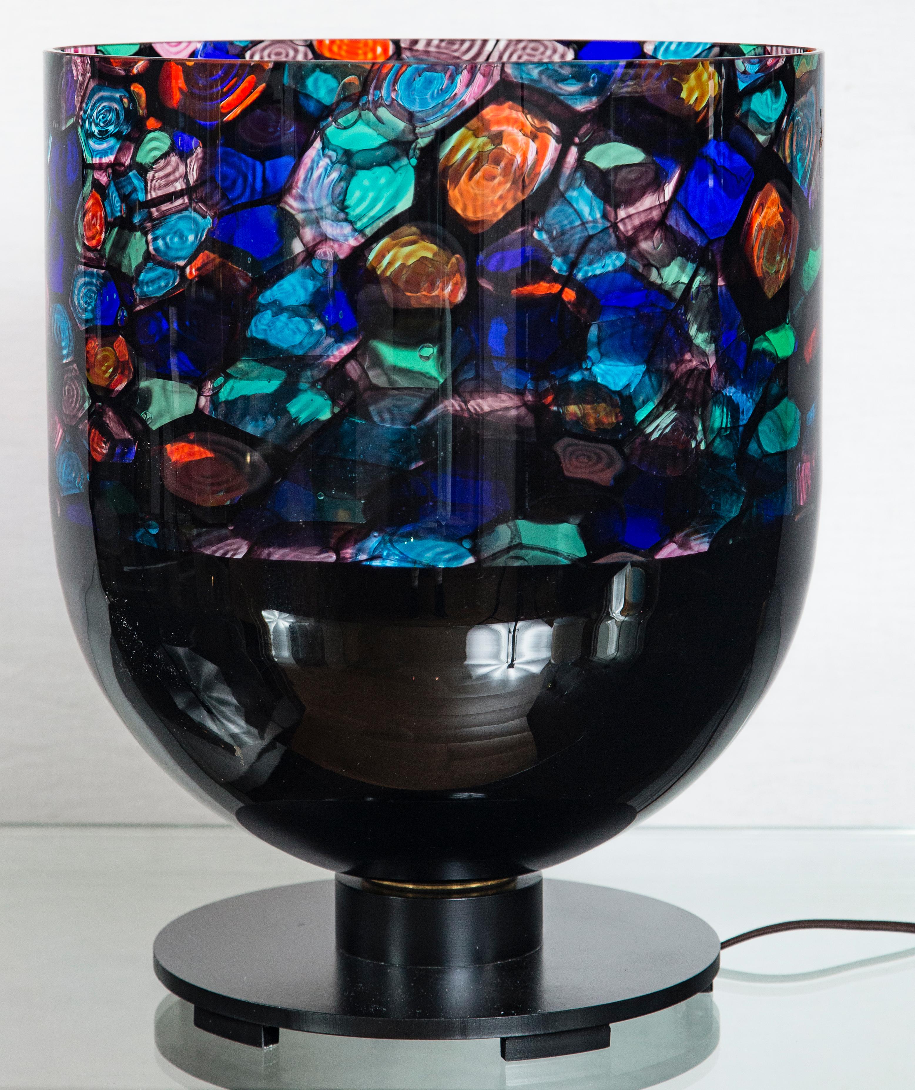 Monumental 20th Century Multi-Color Uplight Table Lamp by Noti Massari For Sale 2