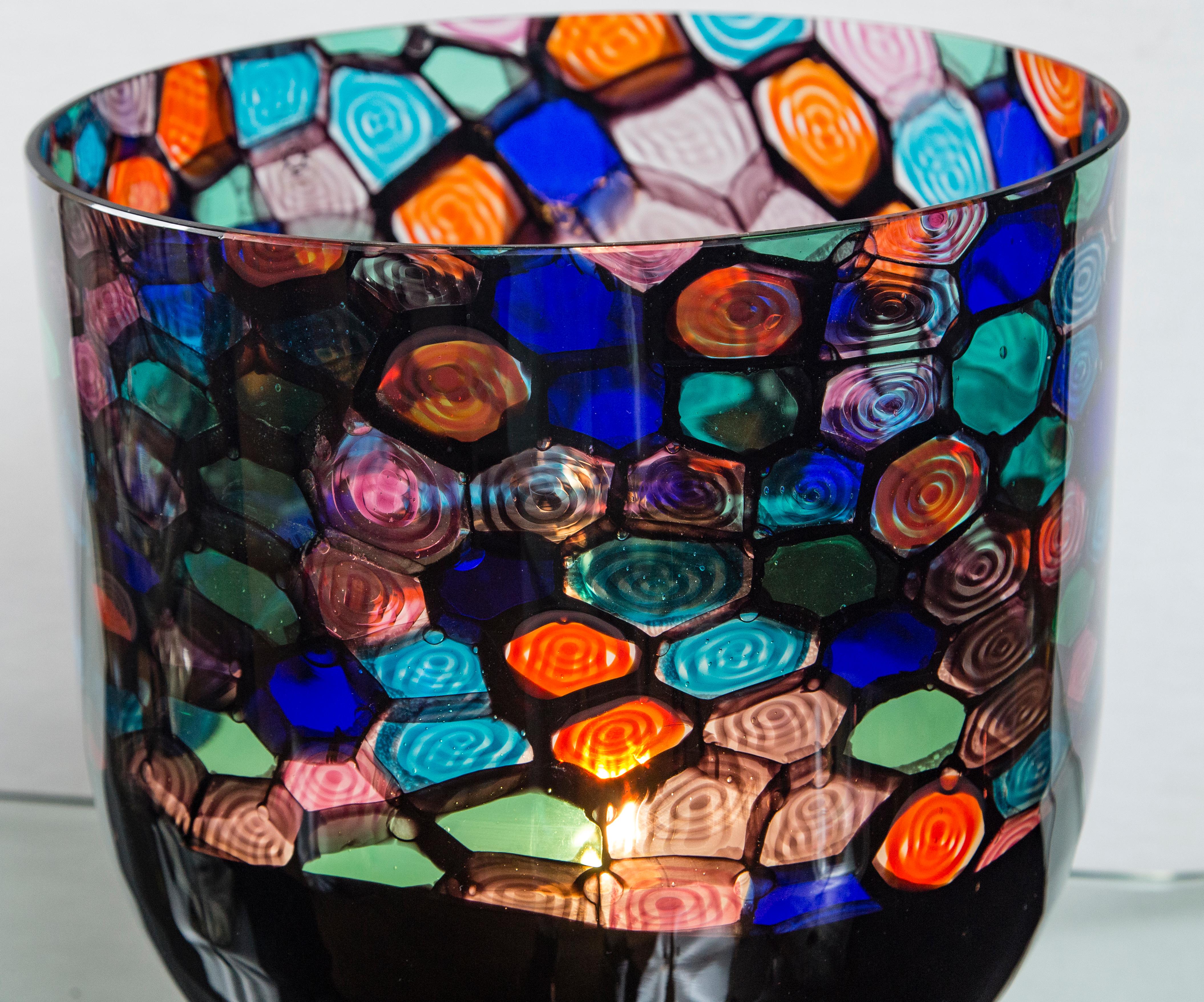 Monumentale mehrfarbige Uplight-Tischlampe von Noti Massari aus dem 20. Jahrhundert (Italienisch) im Angebot
