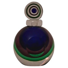 Murano Blu and Green Perfume Bottle, 1990