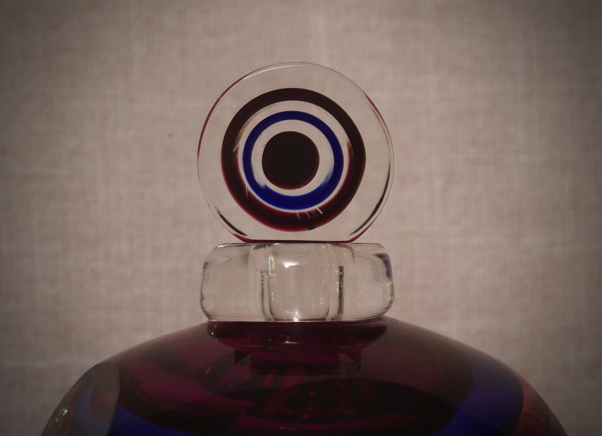 Murano Blau und Rosa Parfümflasche, 1990 im Zustand „Gut“ im Angebot in Roma, Lazio