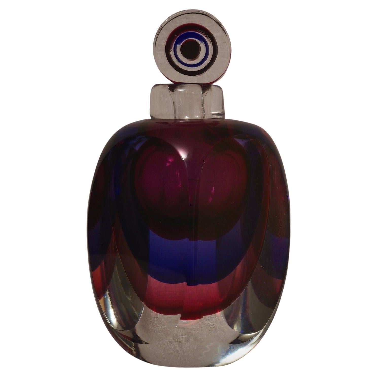 Murano Blu and Pink Perfume Bottle, 1990