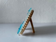 Murano Blue and White Glass Small Table or Wall Mirror, 1960s, Italy