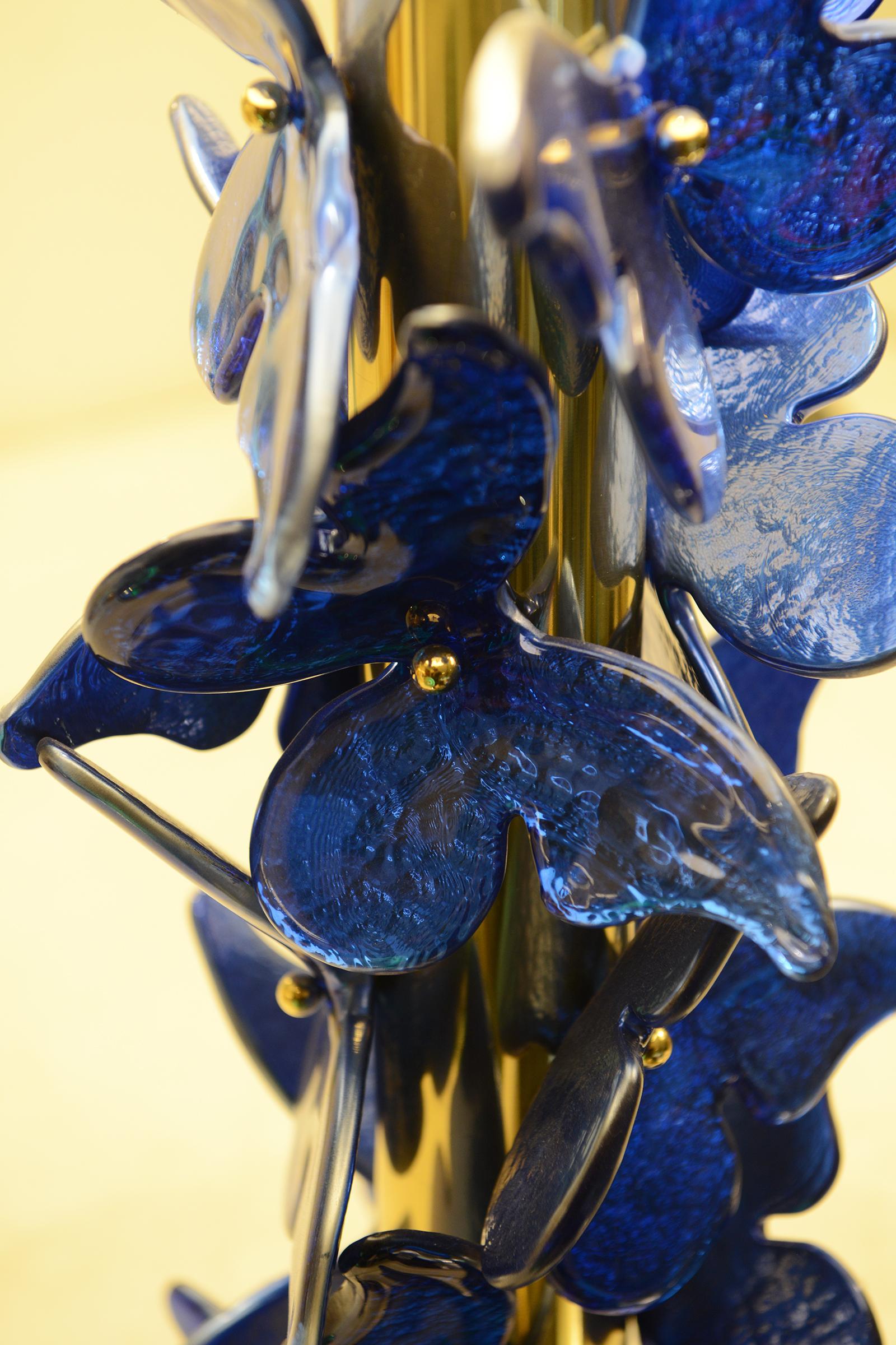 Lámpara de mesa Mariposas azules de Murano finales del siglo XX en venta