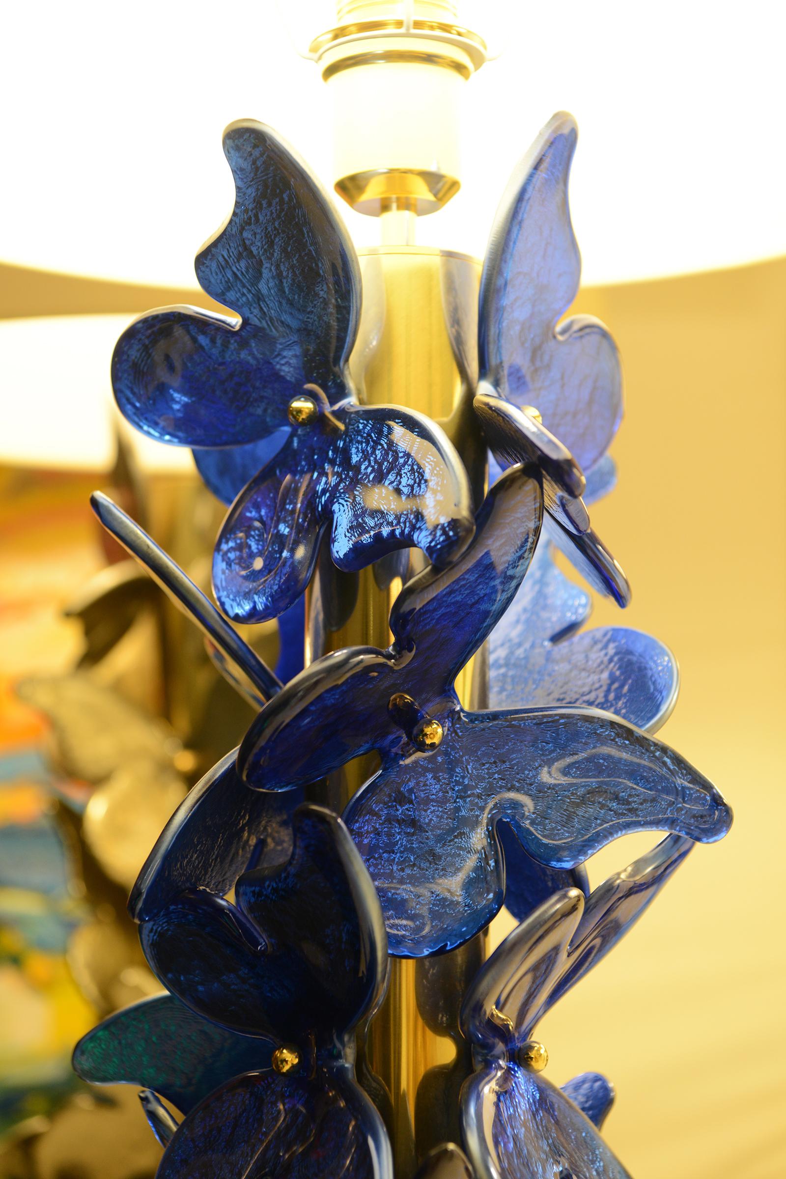 Lámpara de mesa Mariposas azules de Murano en venta 1