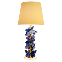 Lámpara de mesa Mariposas azules de Murano