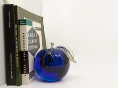 Murano Blue & Clear Sommerso Glass bookend/paperweight attr. to Seguso Barbini