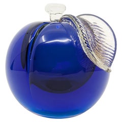 Murano Blue & Clear Sommerso Glass bookend/paperweight attr. to Seguso Barbini