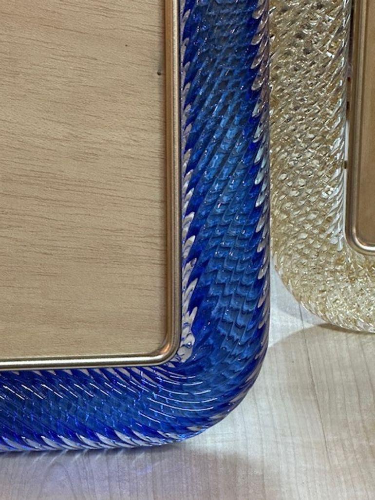 XXIe siècle et contemporain Cadre bleu de Murano en vente