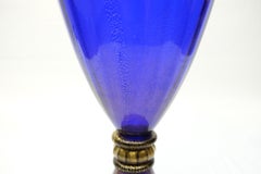 Murano Blue Glass 24-Karat Gold-Infused Vase von Gabbiani Venezia:: Italien