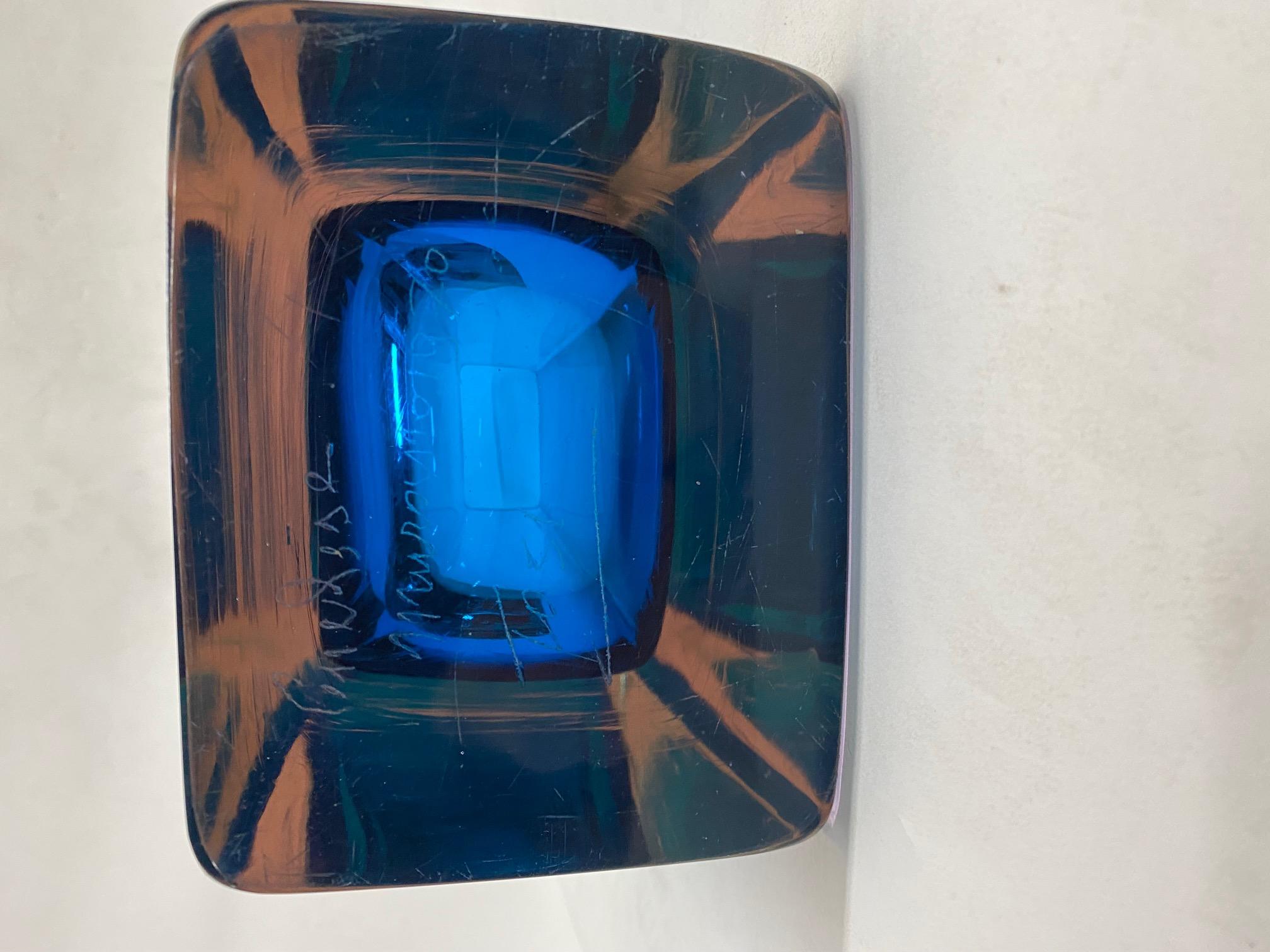 Sommerso-Vase aus blauem Muranoglas von Fabio Tosi für Cenedese im Angebot 7