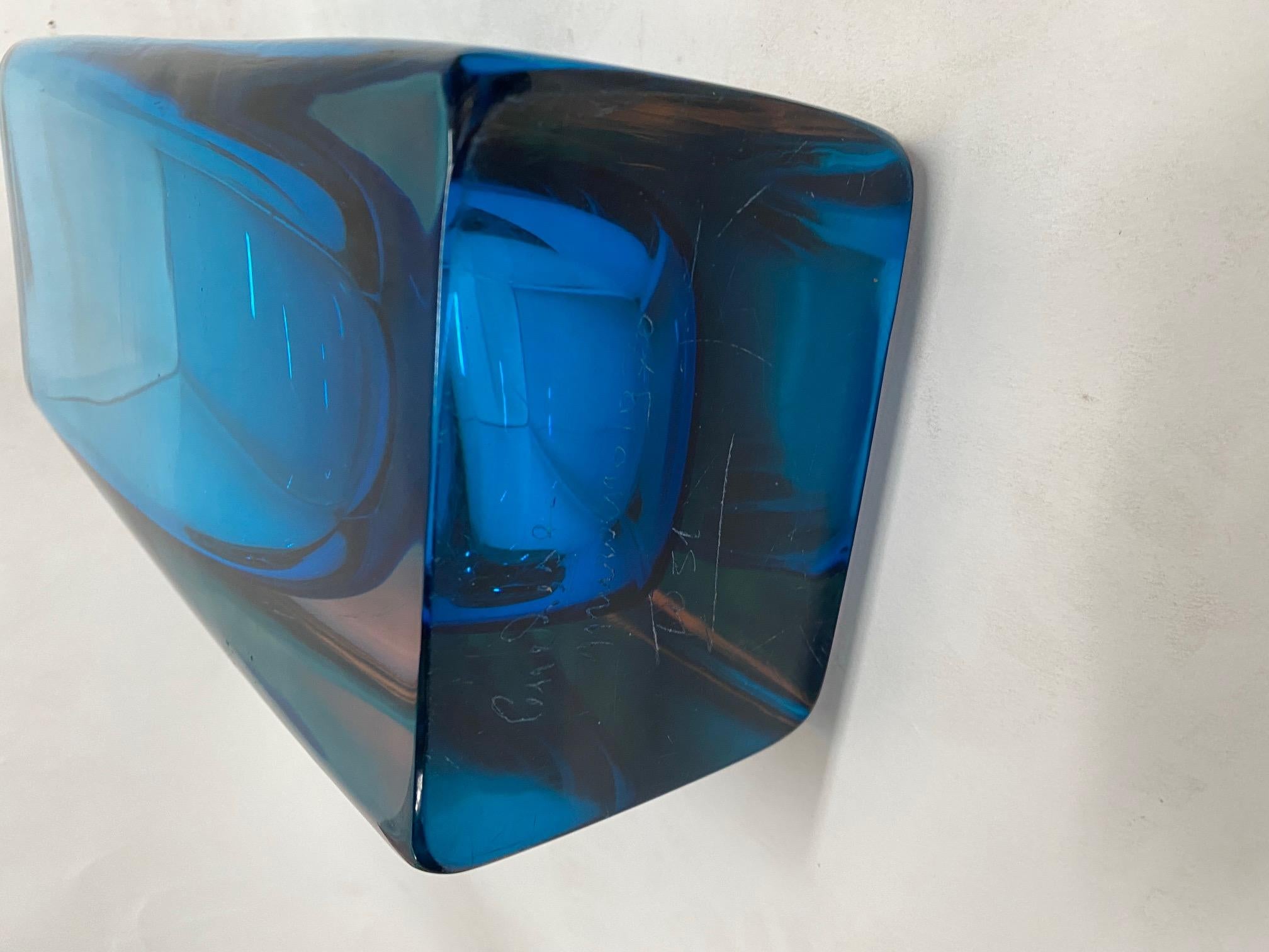 Sommerso-Vase aus blauem Muranoglas von Fabio Tosi für Cenedese im Angebot 8