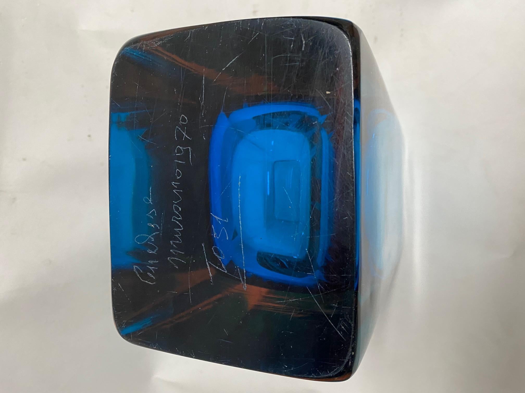 Sommerso-Vase aus blauem Muranoglas von Fabio Tosi für Cenedese im Angebot 9