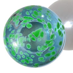 Escultura pisapapeles seta de Murano azul verde de vidrio artístico italiano