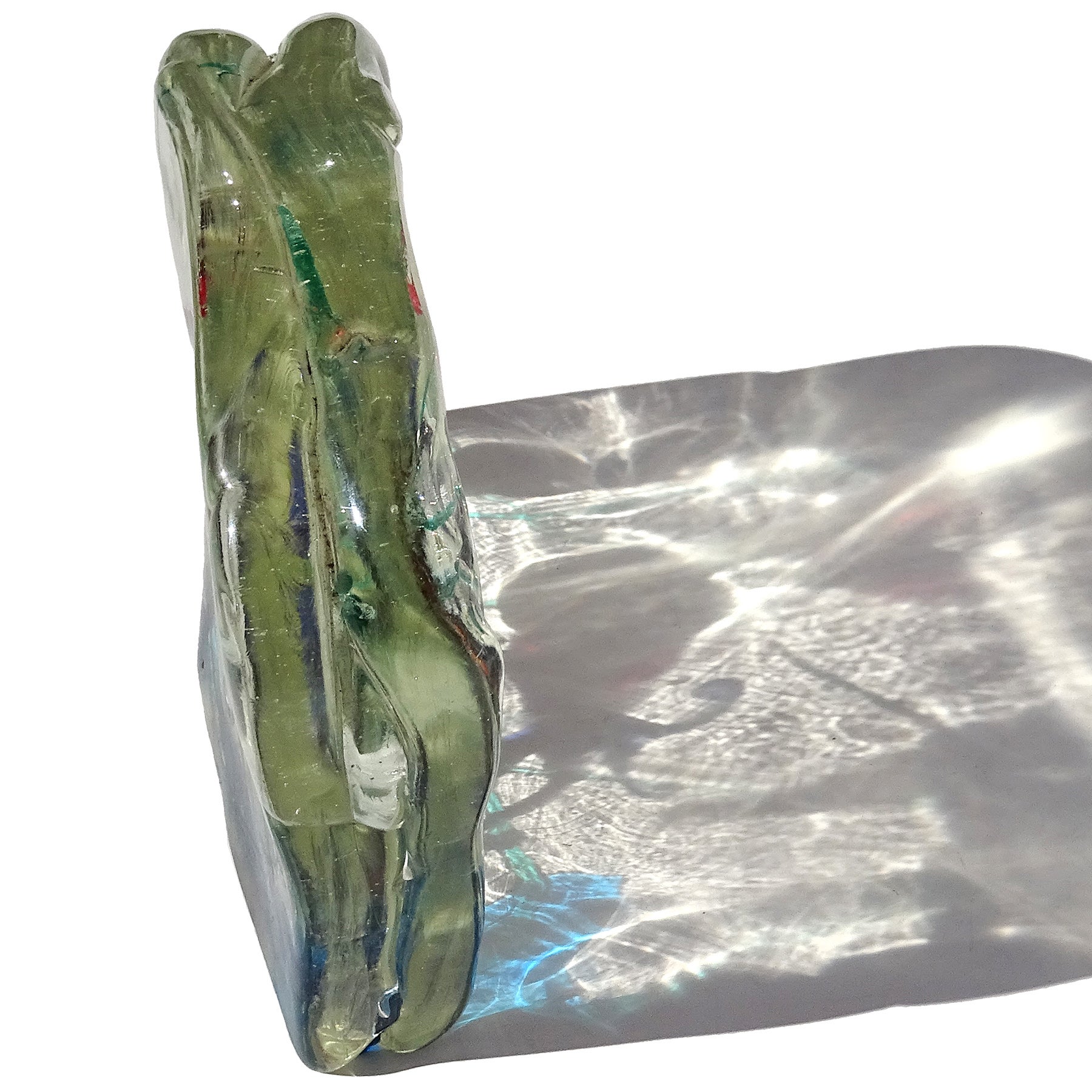 XX secolo Polipo blu di Murano che nuota con i pesci, scultura in vetro d'arte italiana per l'acquario in vendita