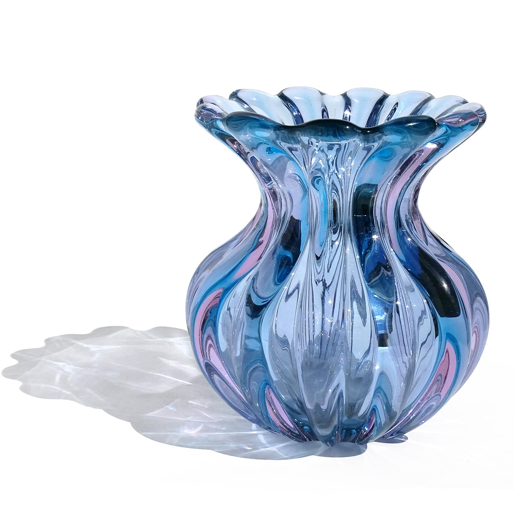 Beautiful Murano hand blown Sommerso blue and purple 