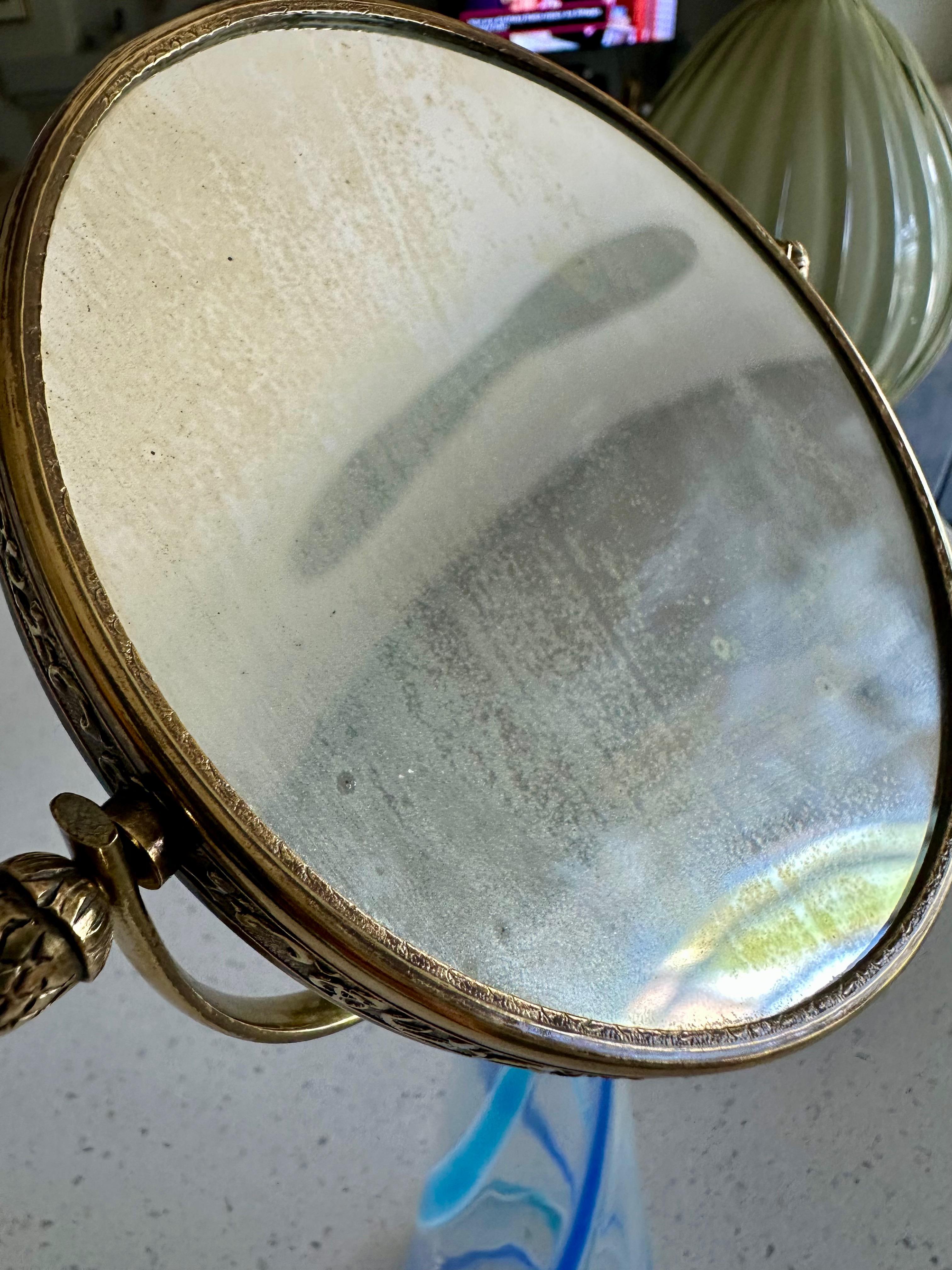 Murano Blue Stripe Glass Vanity Table Mirror For Sale 9