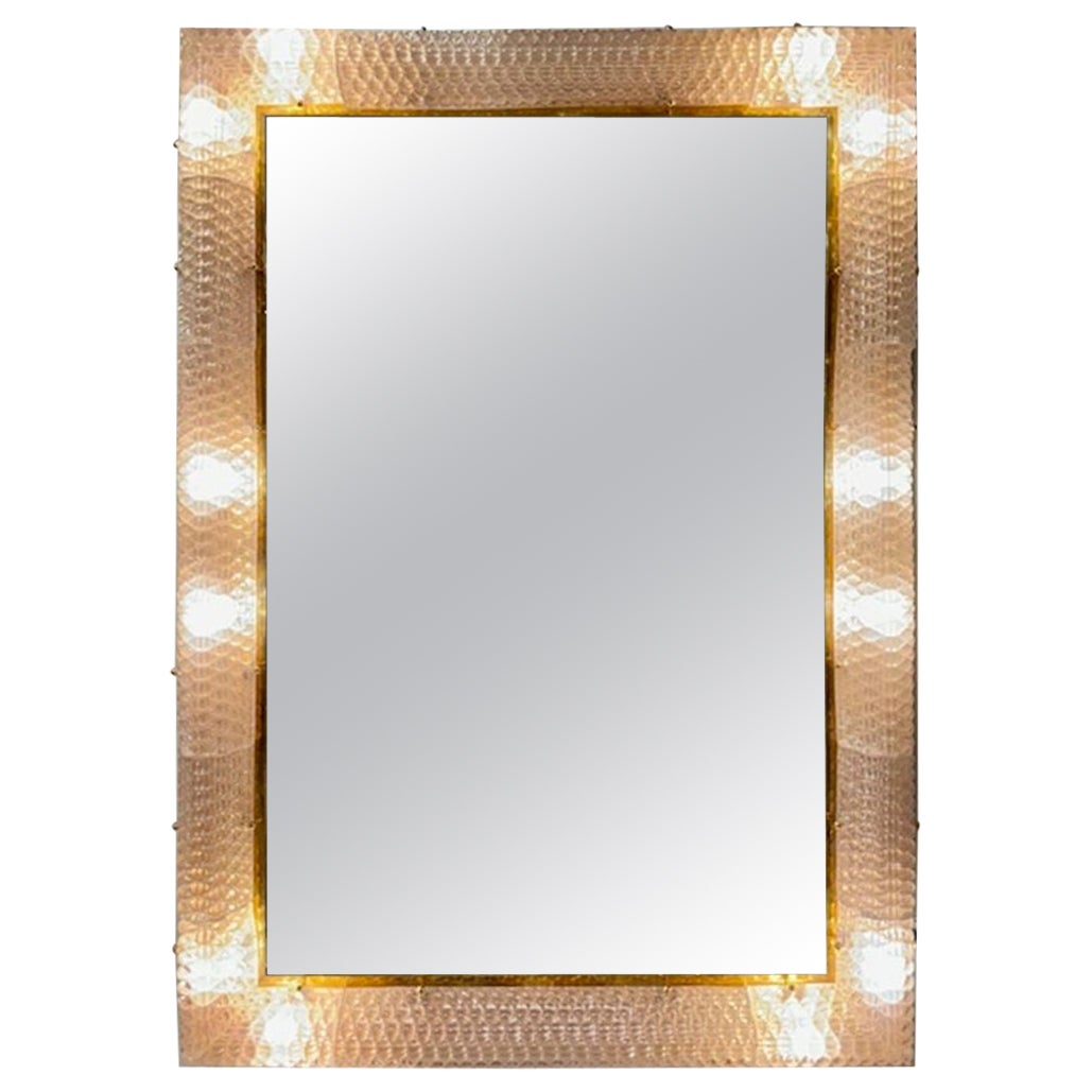 Murano Blush Glass Light-Up Mirrors