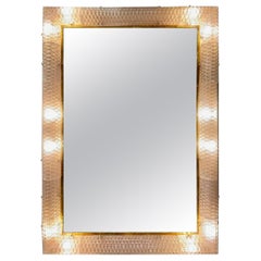 Murano Blush Glass Light-Up Mirrors