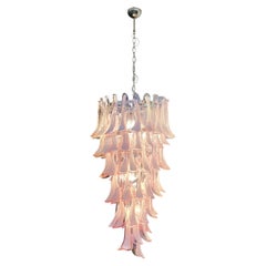 Murano Blush Pink Glass Chandelier – Hand-Blown Sculptural Cascade of Light