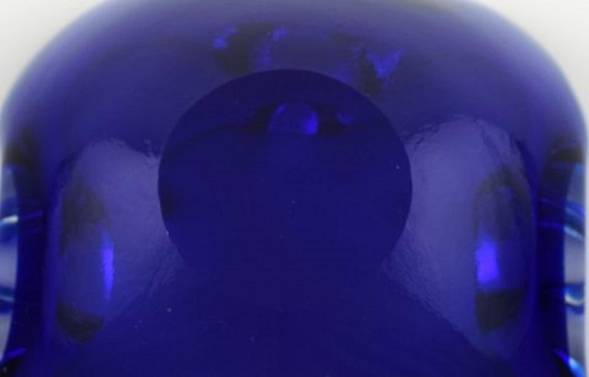 Murano Bowl in Blue Mouth Blown Art Glass. Italian Design, 1960s For Sale 1