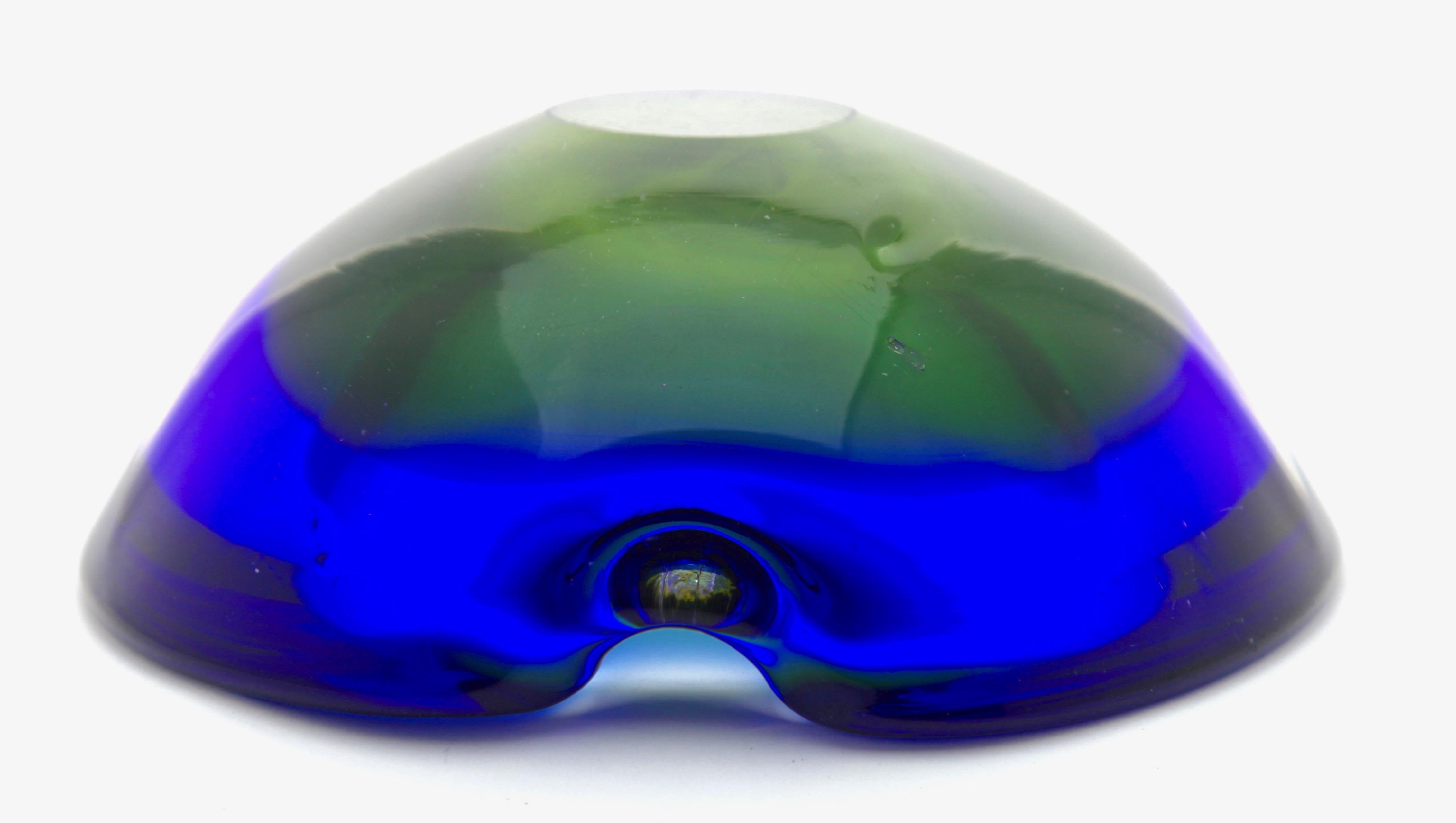 Murano Bowl in Cobalt Blue Mouth Blown Art Glass, Italian Design, 1960s 1