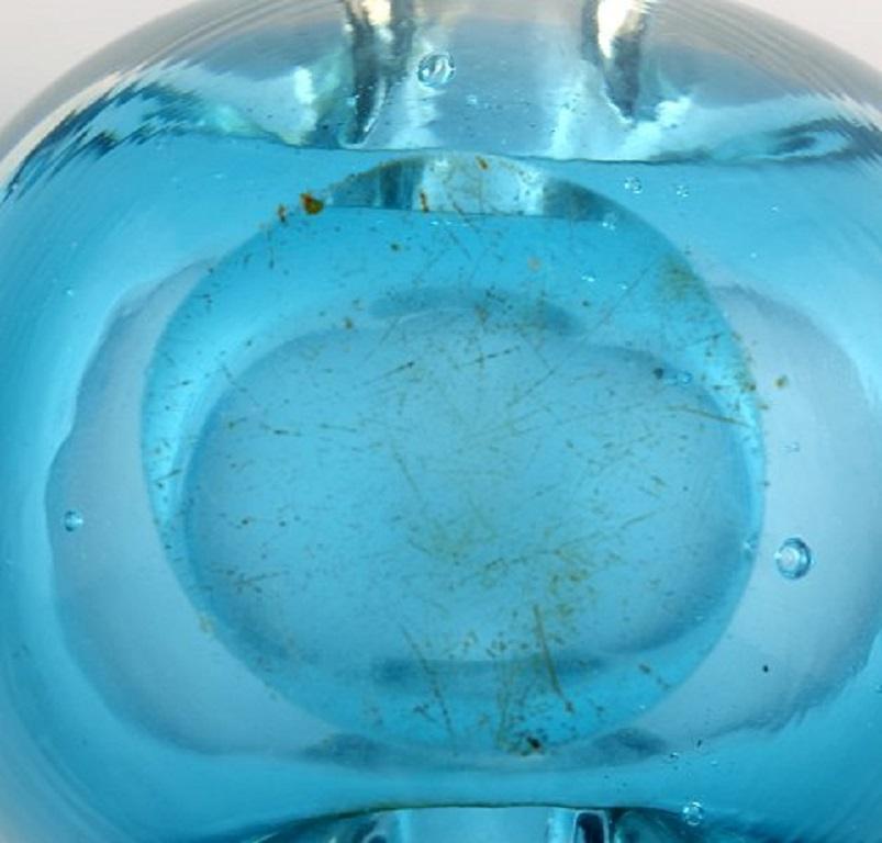 Mid-20th Century Murano Bowl in Light Blue Mouth Blown Art Glass, Italian Design, 1960s