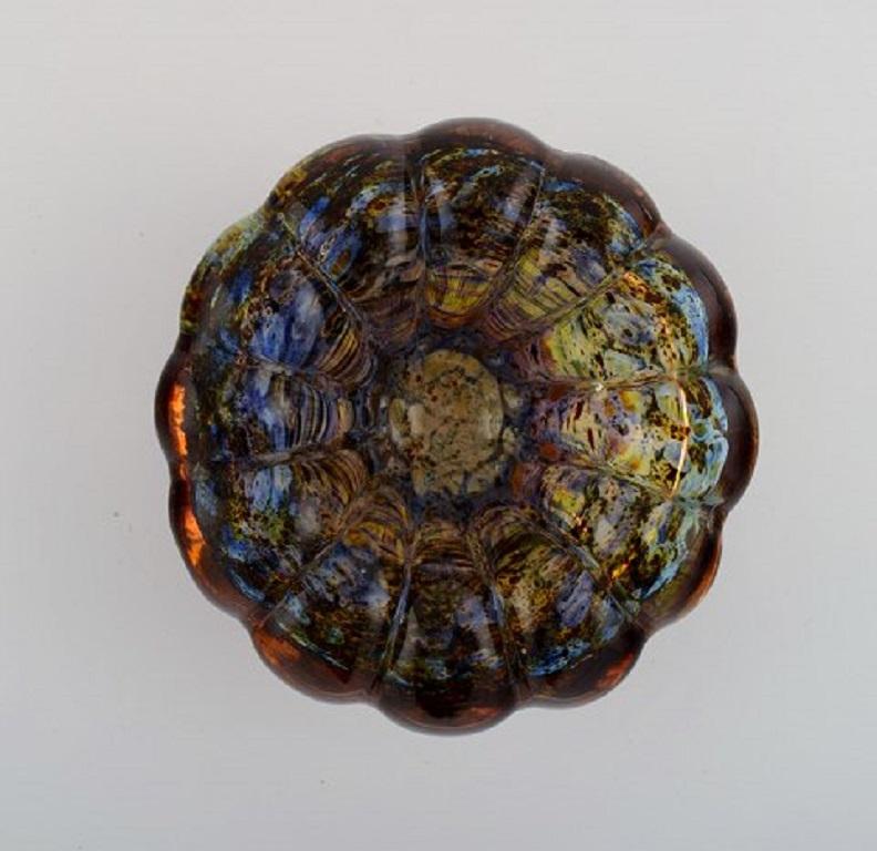 Mid-20th Century Murano Bowl in Mouth-Blown Art Glass, Italian Design, 1960s-1970s For Sale