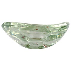 Murano Bowl in Mouth Blown Art Glass with Flowers in the Glass Mass, 1960s