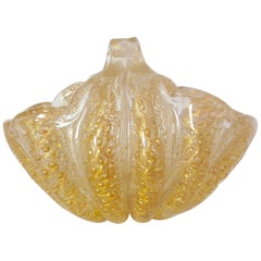 Murano Bowl in Vibrant Gold Controlled Bubble Glass
