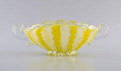 Murano Bowl with Handles in Mouth-Blown Art Glass, 1960s