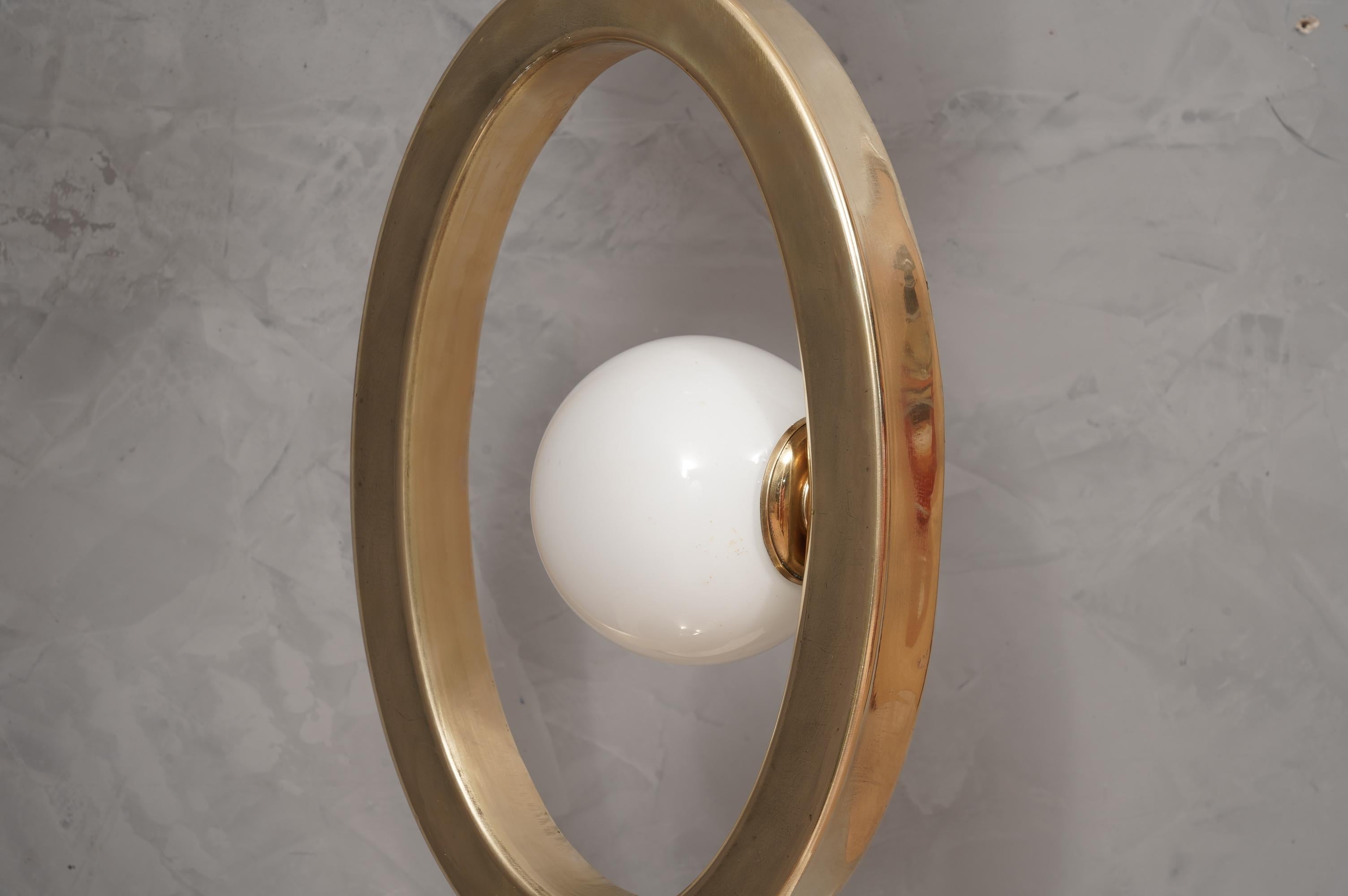 Murano Brass and Glass MidCentury Table Lamp, 1990 In Good Condition For Sale In Rome, IT
