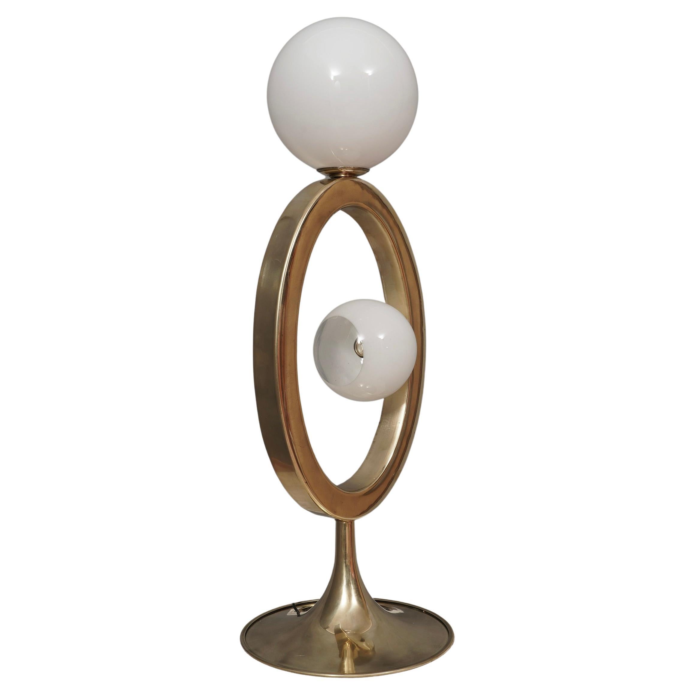 Murano Brass and Glass MidCentury Table Lamp, 1990
