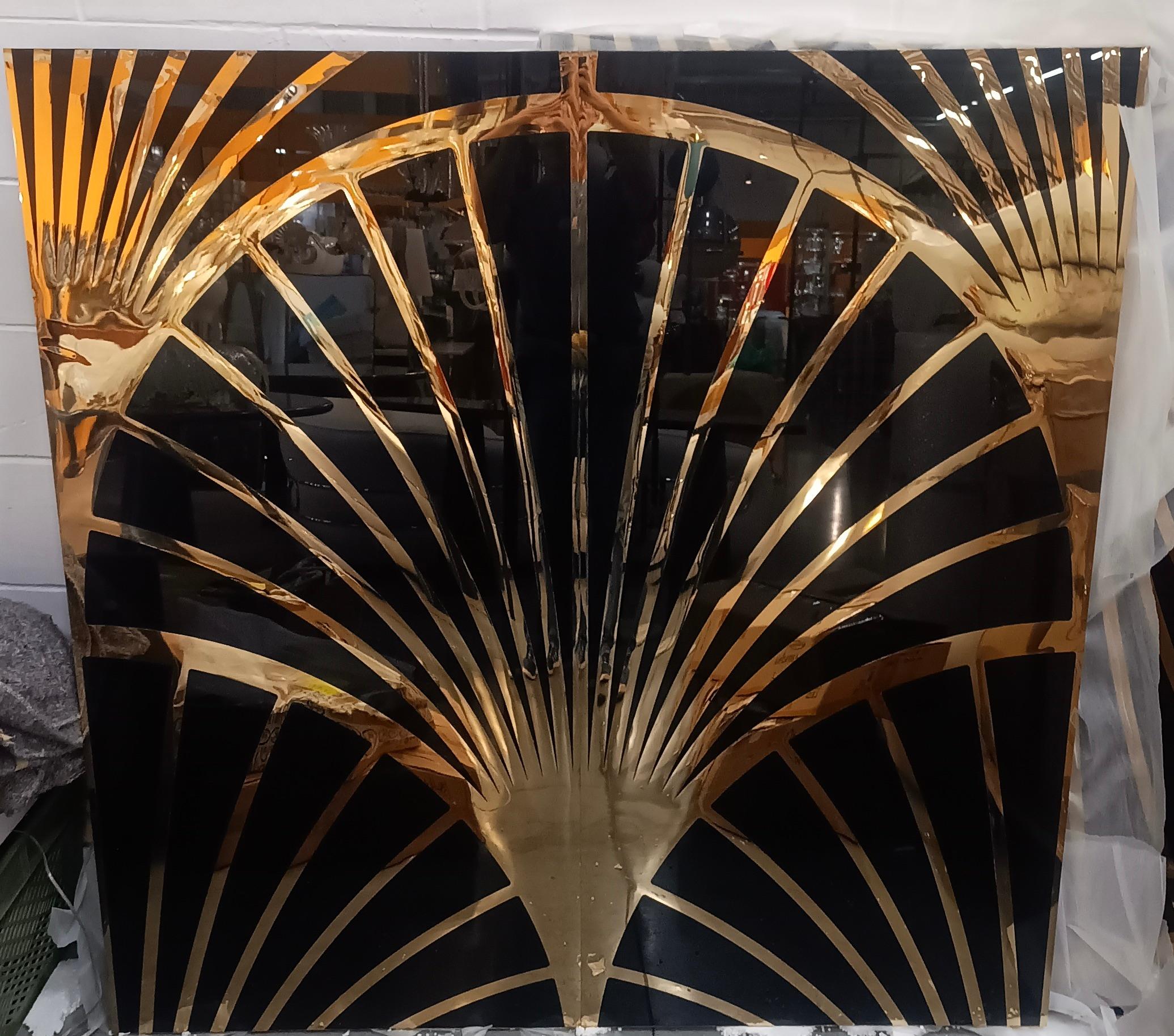 Panneau mural en laiton et verre de Murano (55x55 pouces), 2020 en vente 5