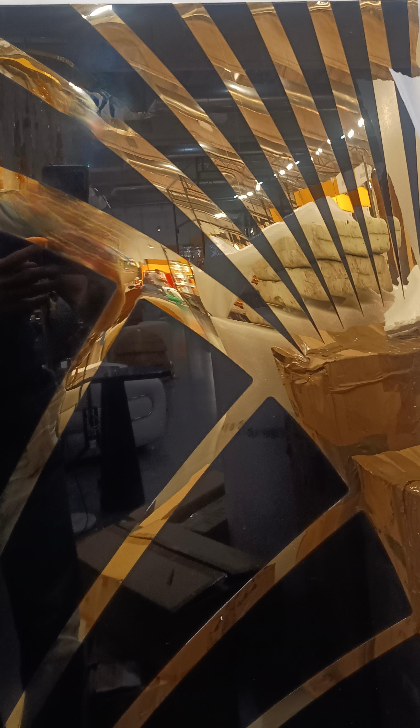 Panneau mural en laiton et verre de Murano (55x55 pouces), 2020 en vente 6