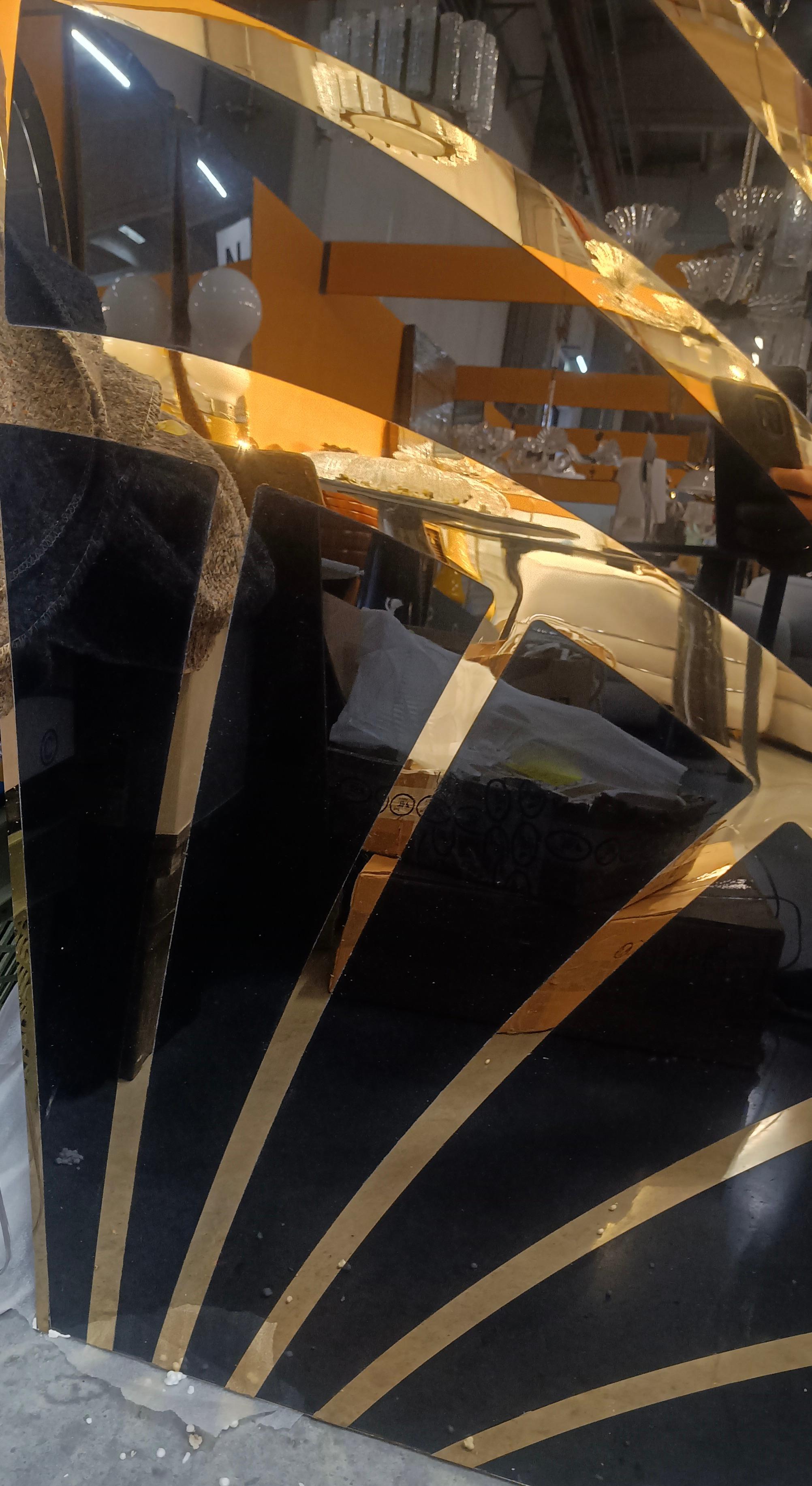 Panneau mural en laiton et verre de Murano (55x55 pouces), 2020 en vente 8