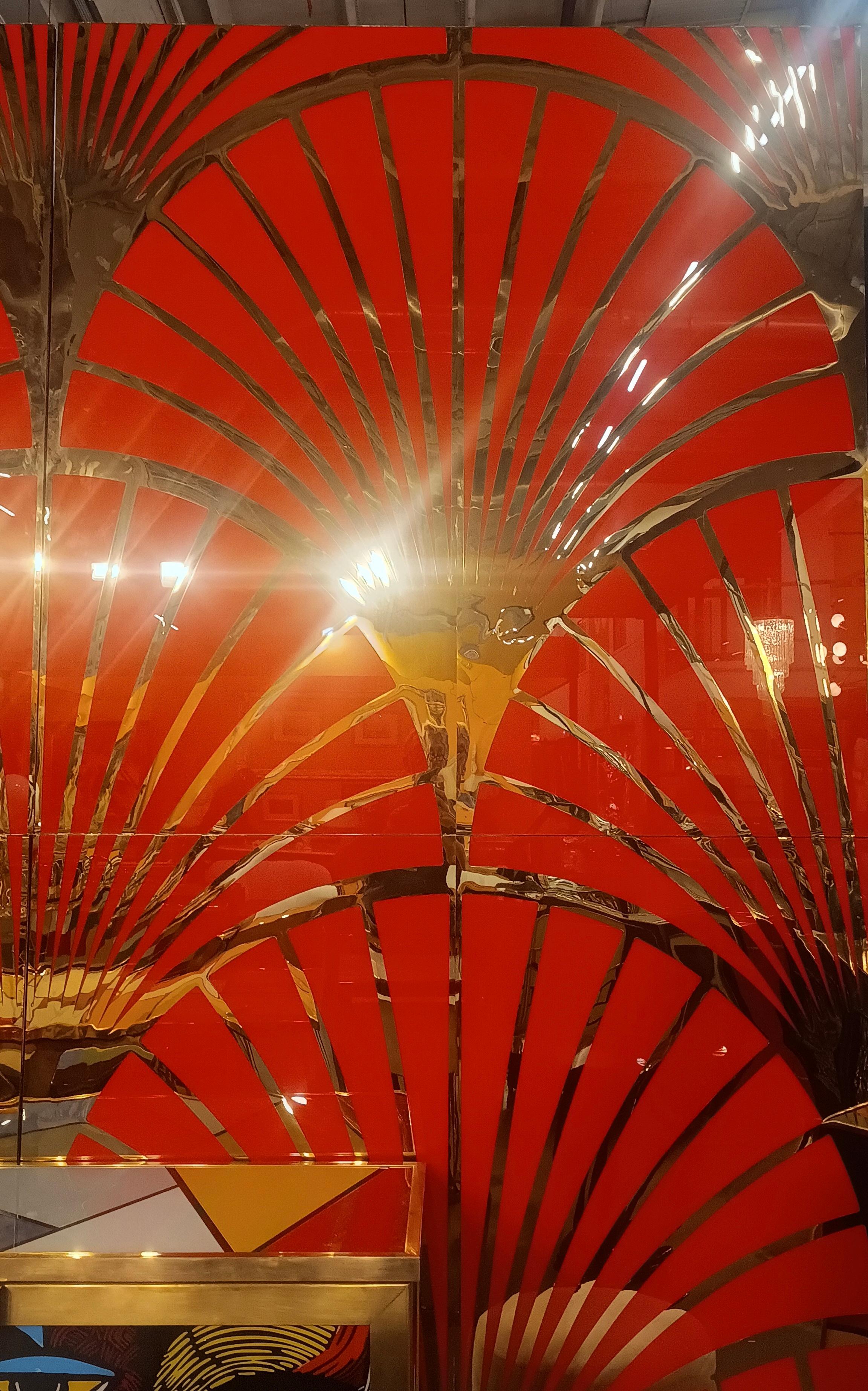 Panneau mural en laiton et verre de Murano (55x55 pouces), 2020 en vente 10