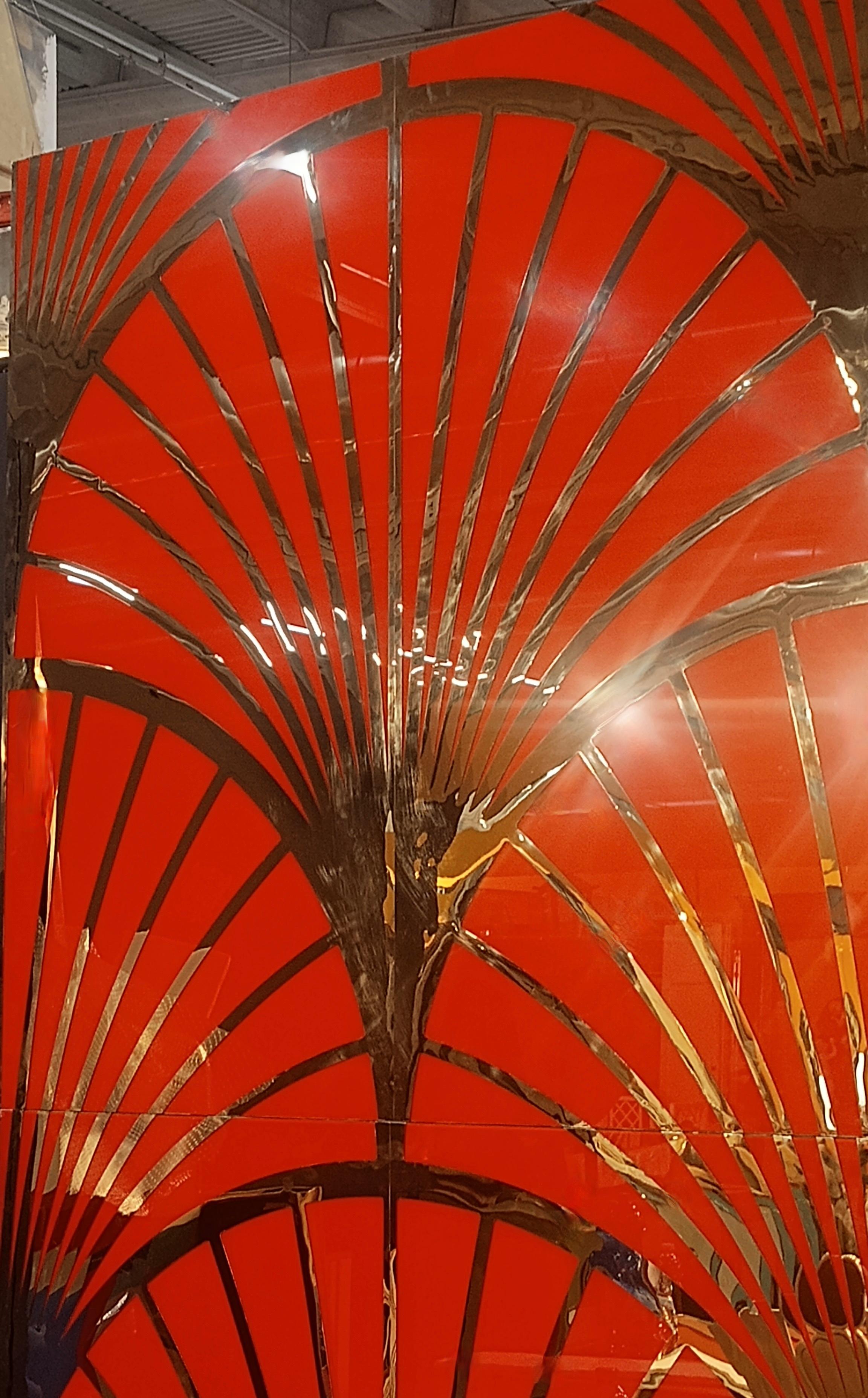 Panneau mural en laiton et verre de Murano (55x55 pouces), 2020 en vente 12