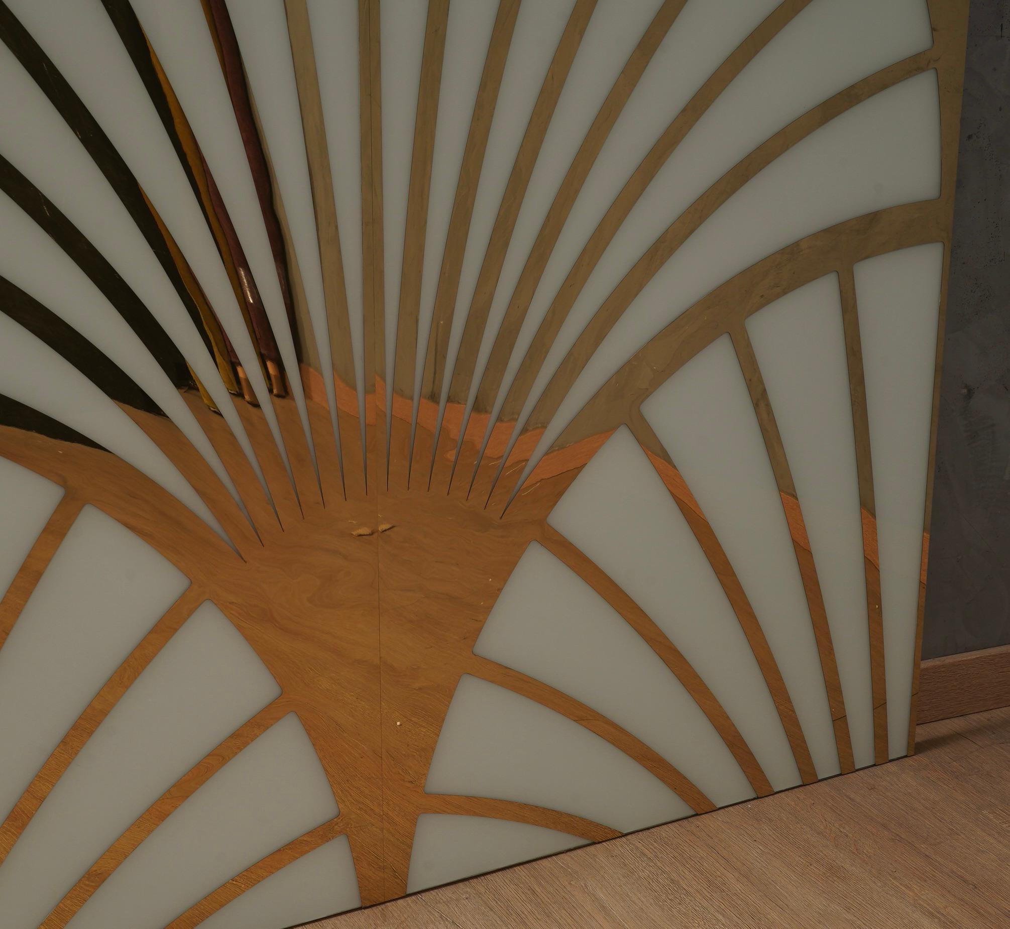 Panneau mural en laiton et verre de Murano (55x55 pouces), 2020 Bon état - En vente à Roma, Lazio