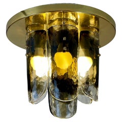 Murano & Brass Ceiling Lamp by J.T. Kalmar, Austria, 1960s
