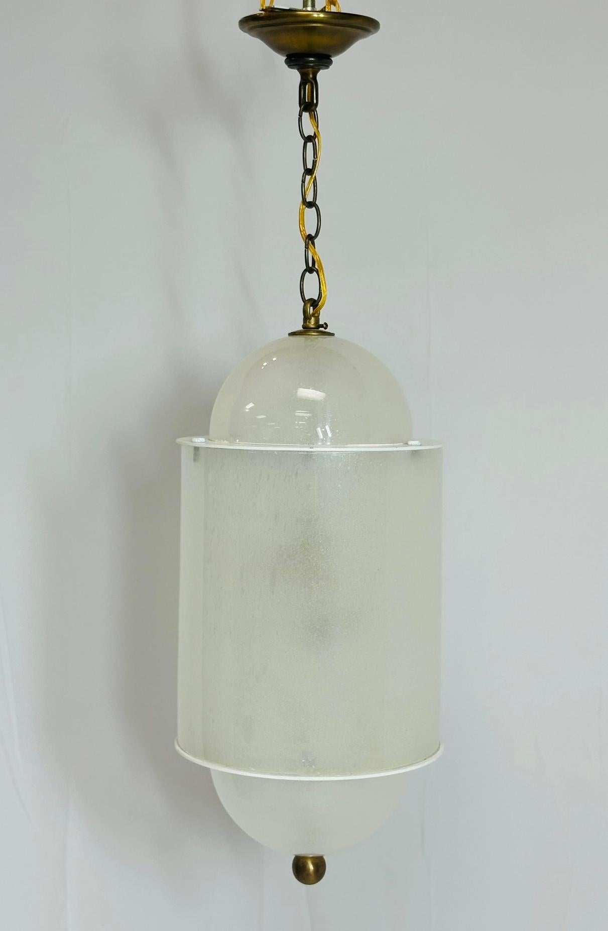 Mid-Century moderno Lanterna di Murano e ottone, Italia 1960 in vendita