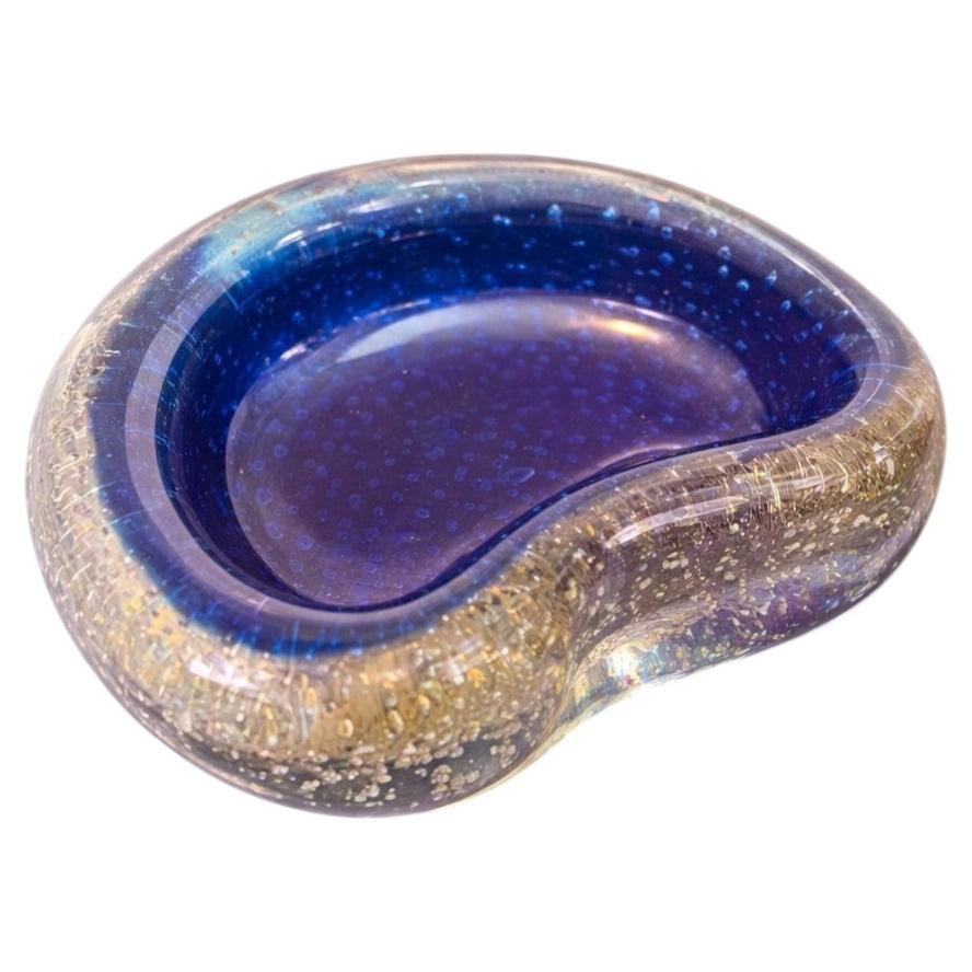 Murano Bullicante Glass Ashtray Bowl Seguso Attributed 1950s For Sale