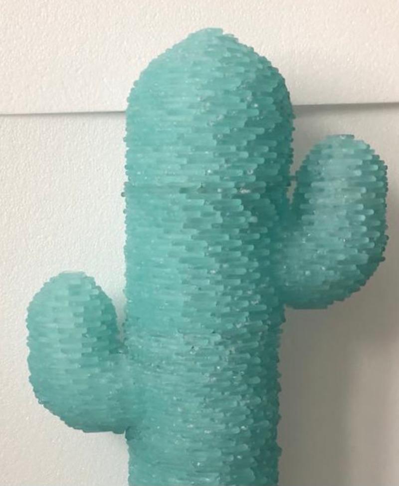 Mid-Century Modern Lampadaire rond en verre d'art de Murano Cactus, vert eau, 1970 en vente