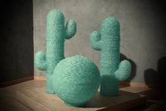 Murano Cactus Art glass Round Water Green Color Floor Lamp, 1970