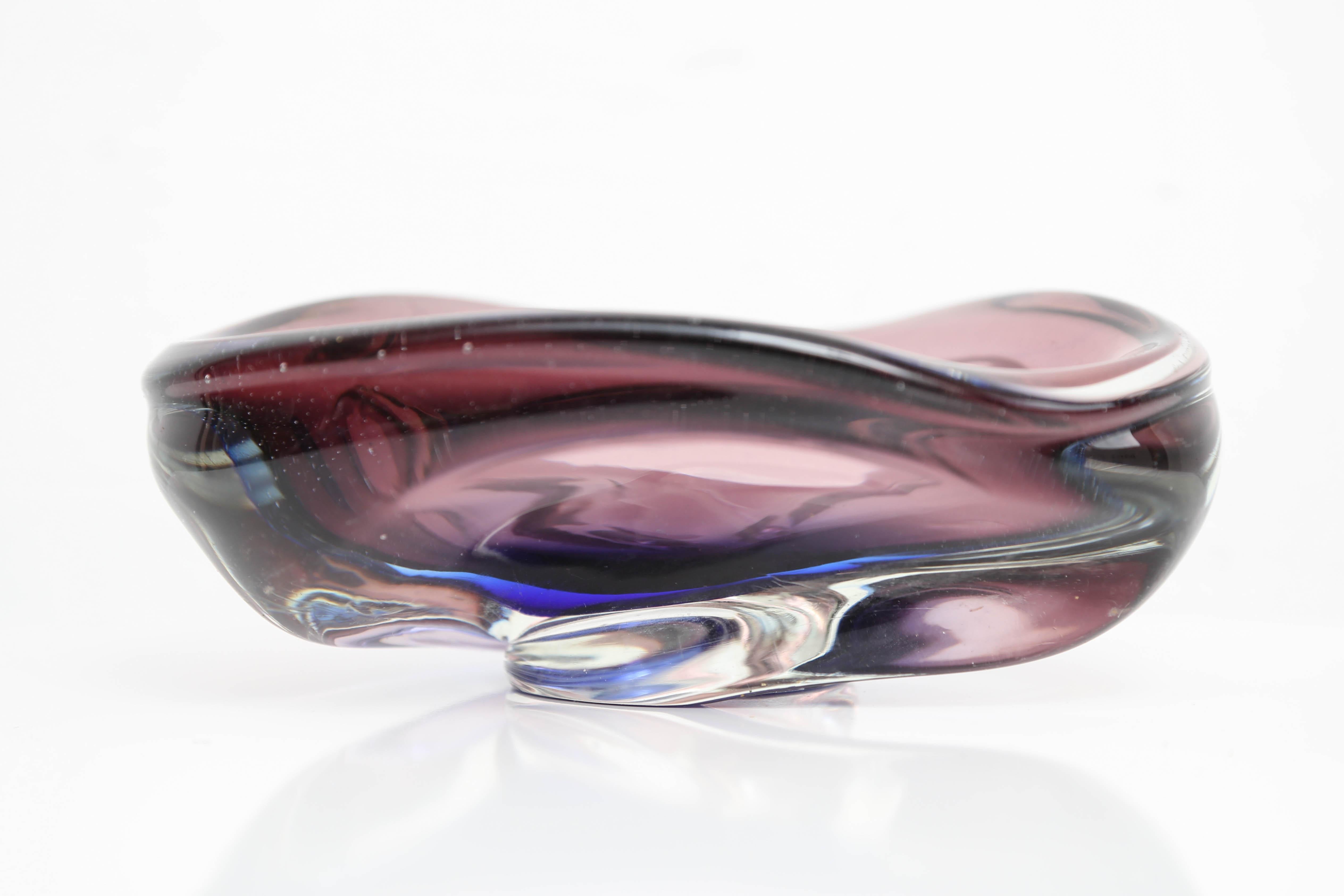 vintage murano glass candy dish