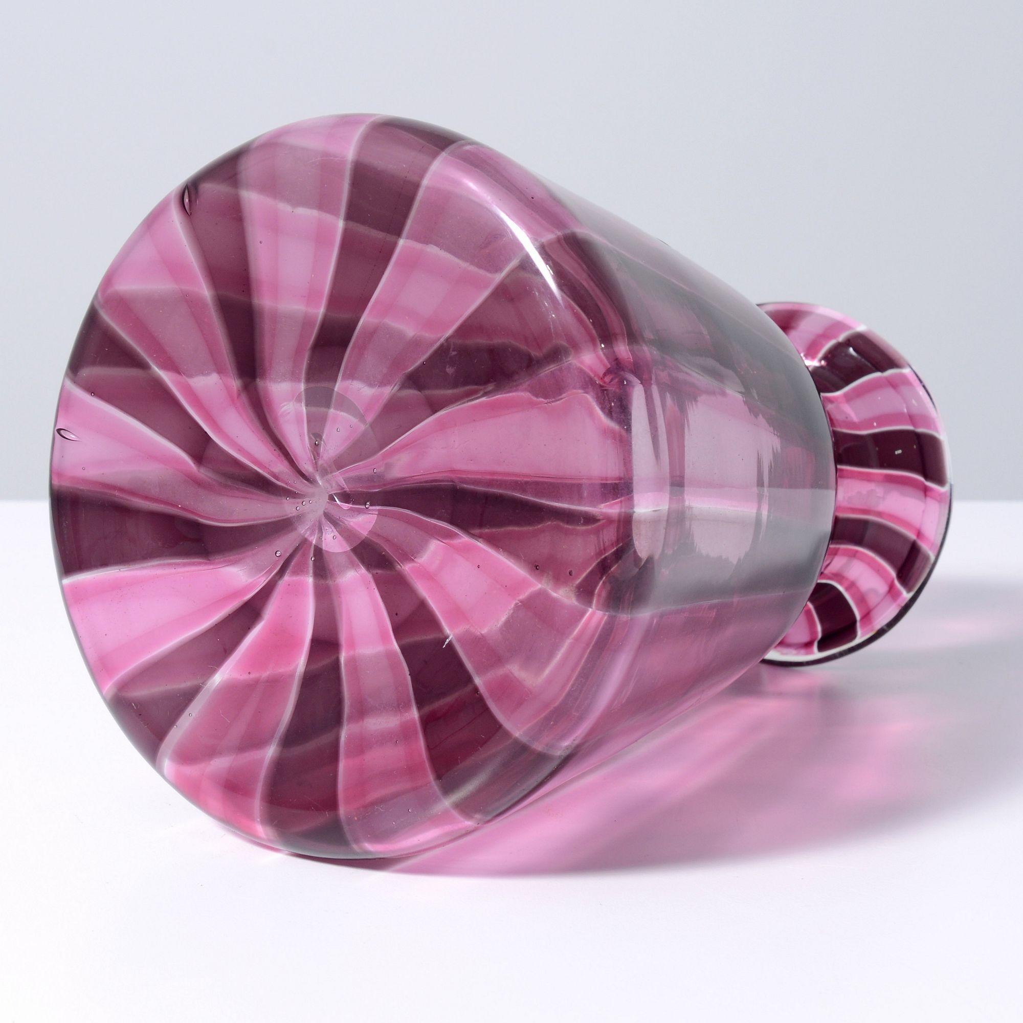 Italiano Bottiglia / Decanter CANNE a FACE di Murano Attribuito a Fulvio Bianconi in vendita
