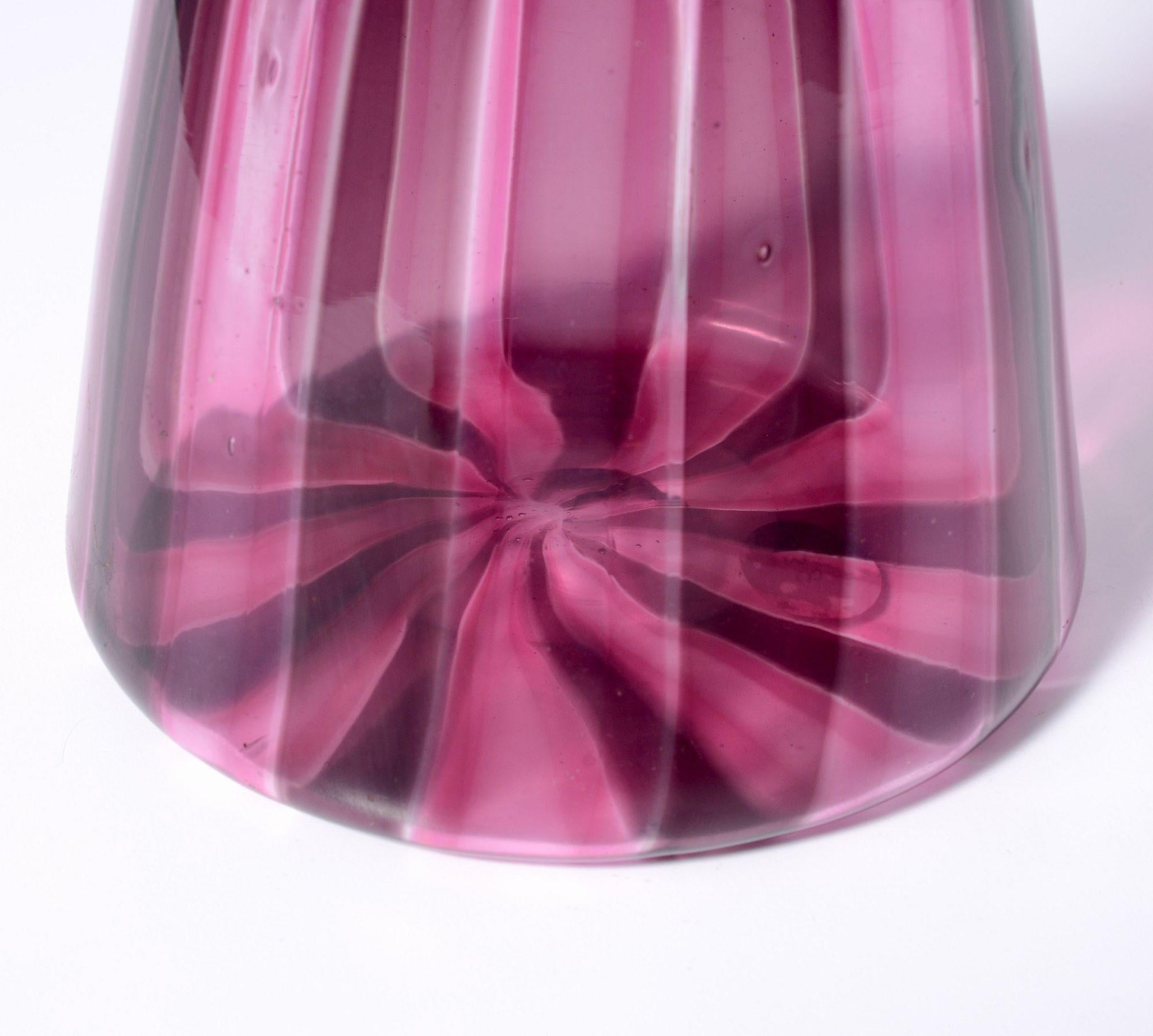 Bottiglia / Decanter CANNE a FACE di Murano Attribuito a Fulvio Bianconi in vendita 1
