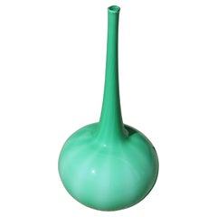 Murano Cased Glass Green Vase
